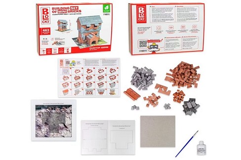 Будівельний набір для творчості з міні-цеглинок BLOCKY Дім на скелі Strateg (31017)