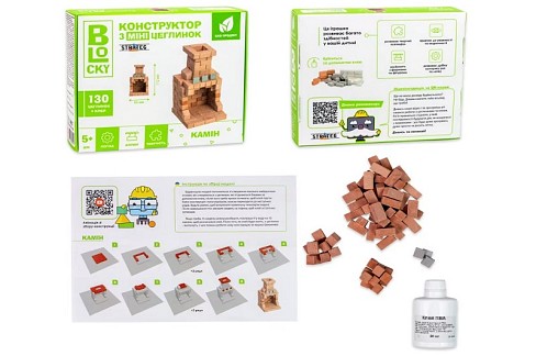 Будівельний набір для творчості з міні-цеглинок BLOCKY Камін Strateg (31025)