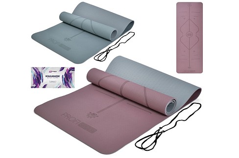 Йогамат MS 0613-29 (12шт) для йоги/фітнесу, TPE, 183-61см, 6мм, двокольоровий, 2 кольори, у пакеті,