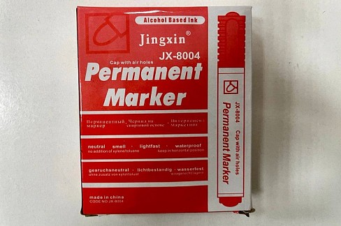 Маркер перманентний JX-8004 Червоний(12/1200) УПАК12шт