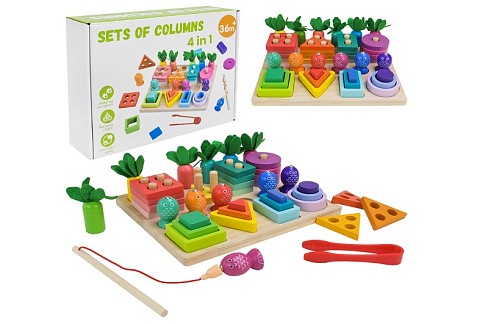 Дерев'яна іграшка арт. C15001 (24шт) набір 4 в 1 у коробці 24,5*19*6,2см