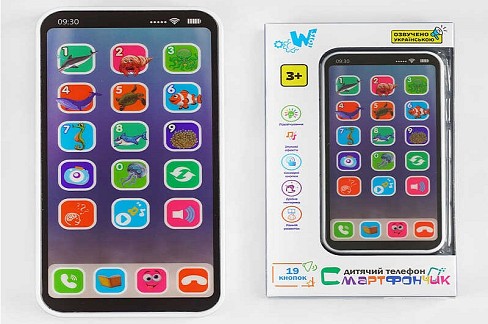 Музичний телефон TK 90918 (60/2) WToys",УКР МОВА,підсвічування,слова,скоромовки,звуки,пісні,казки"