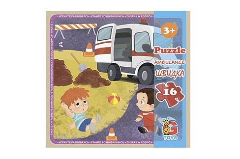 Пазли ТМ G-Toys" із серії "Транспорт", 16 ел.  LT08"
