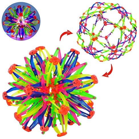 М'яч 16-28 (144шт) трансформер, 15см, світло, бат(табл), в кульку, 15-15-15см