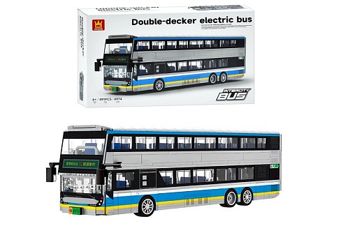 Конструктор 4974 (8шт) міська серія, автобус, двоповерховий, 32,8см, 491дет, в кор-ці, 40-25-8,5см
