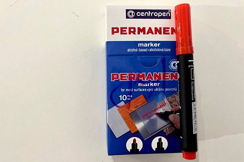 Маркер перманентний Centropen 8576 Червоний(10/1000) УПАК10шт