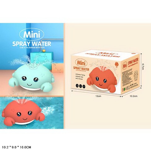 Іграшка для гри у ванні арт. 7019 (120шт/2)краб-фонтан,2 кольори мікс, р-р10,2*9*10, короб. 13*10,2*