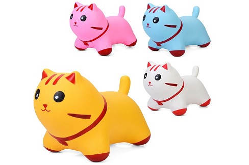 Стрибуни-тварини MS 4855 (12шт) кіт, ПВХ, 1200-1250г, 4 кольори, у пакеті, 30-23-7см