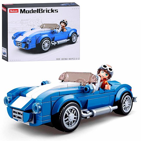 Конструктор SLUBAN M38-B0706A (60шт) машинка 14см, фiгурка, 169 деталей, в кор-ці, 23,5-19-4,5см