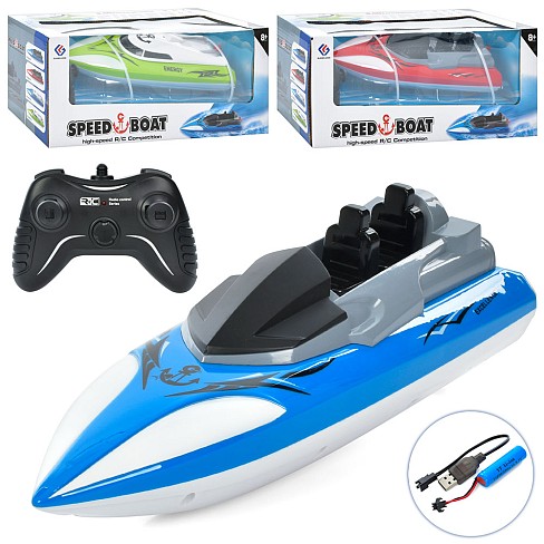 Катер 658-46-48 (12шт) 28см, р/к, 2.4G, на акум, USB зарядка, 3 кольори, в кор-ці, 34-14-14см