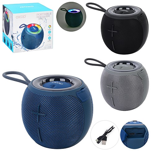 Колонка FG231107023D (18шт) 13,5-13,5-12см, акум, 1200mA, 8W, TFслот, Bluetooth, USBзарядне, FM, сві