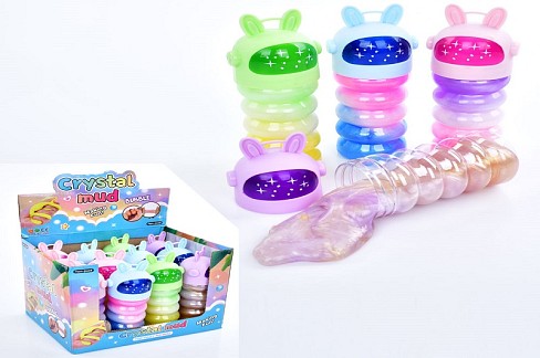 Лизун MK 5214 (192шт) желейний, веселка, колба 15-5,5см, 12шт(6 кольорів) в дисплеї, 22,5-16-16,5см