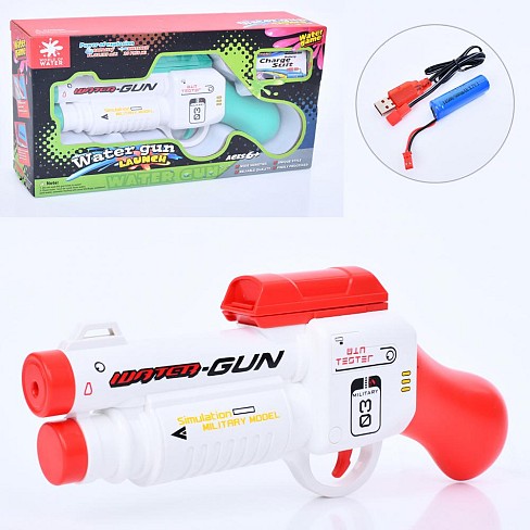 Водяний автомат T-04 (24шт) 26см, акум, USBзарядне, 2 кольори, в кор-ці, 30-16-6см