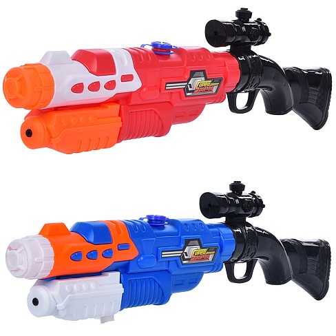 Водяний бластер MR 0964 (36шт) помпа, розмір великий, 57см, 2 кольори, в кульку 68-19-5см