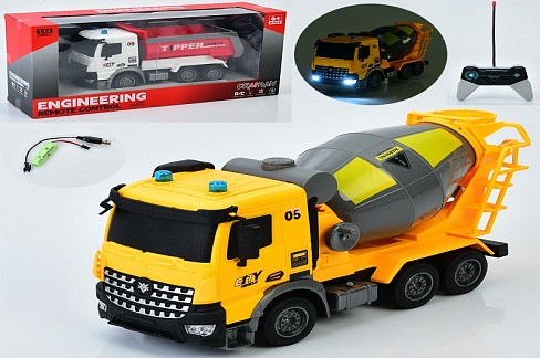 Будтехніка YJ-114-2-116-1 (12шт) р/к, акум, 1:14, світло, рухливі деталі, USBзарядне, гумові колеса,