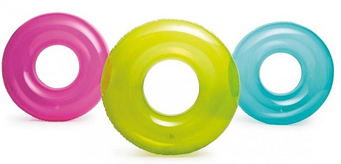 Круг 59260 (24шт) однотонне, 76см, від 8-ми років, 3 кольори (лайм, аква, рожевий), прозоре, у кульц