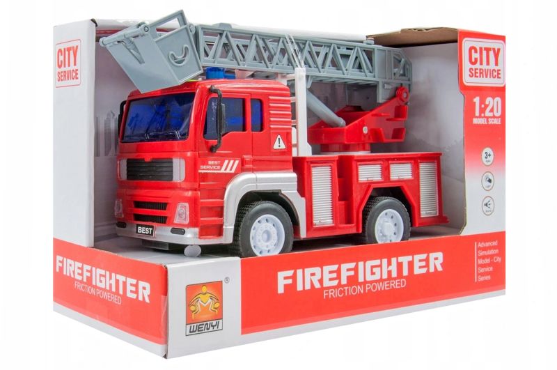 Пожежна машина інерційна, озвучена, зі світлом, в коробці WY551B р.24*12*15,5см