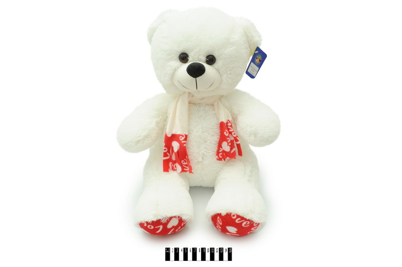 Ведмежа з шарфом біле В147/2 65см