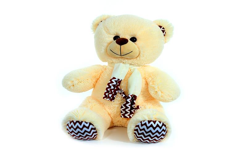 Ведмежа з шарфом  світло-персикове В147/6 120см