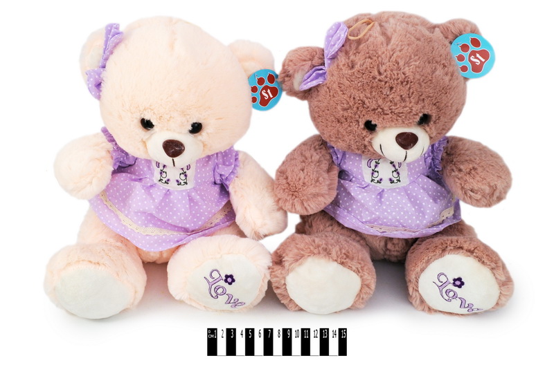 Ведмедик в платті  (2 кол)  4323/33  33см