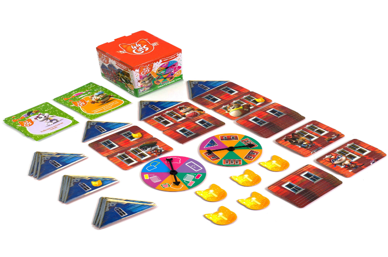 Гра настільна 44 коти.Мяу-Ленд" (45 дет.будин.,20карт.з завд.,5фішок,2 колеса фортуни)  VT8022-08"