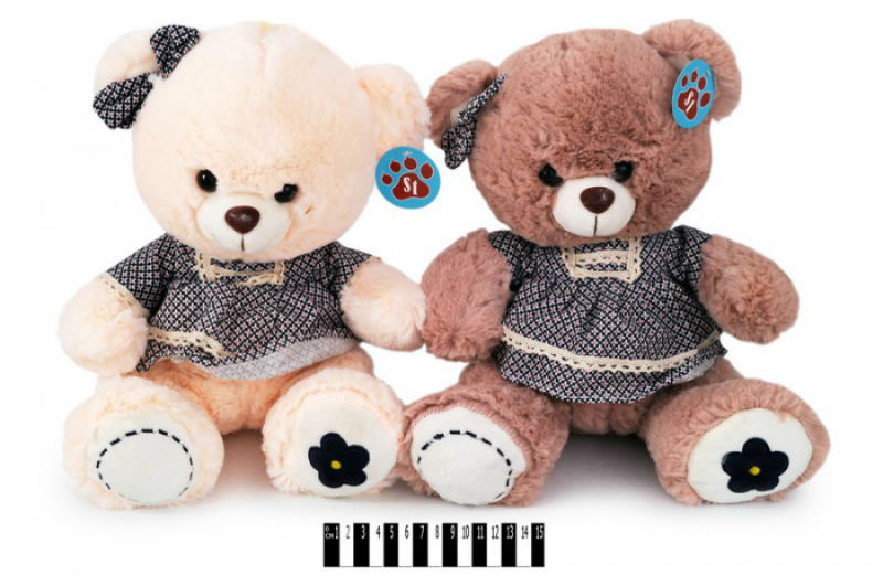 Ведмедик в платті  молочний 2764/33  33см