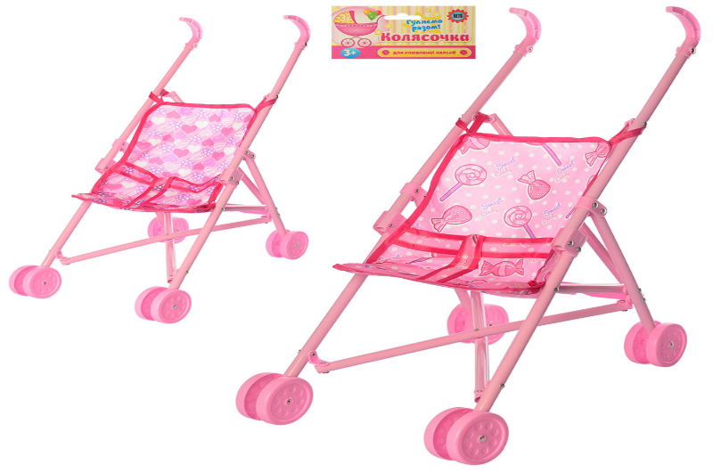 Візочок 0881 (36шт) для ляльки, пластик, складається, 54-36-24см, в кульку, 70-12-11см