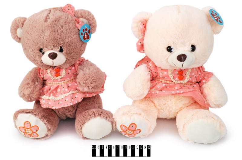 Ведмедик в платті молочний  2766/33  33см