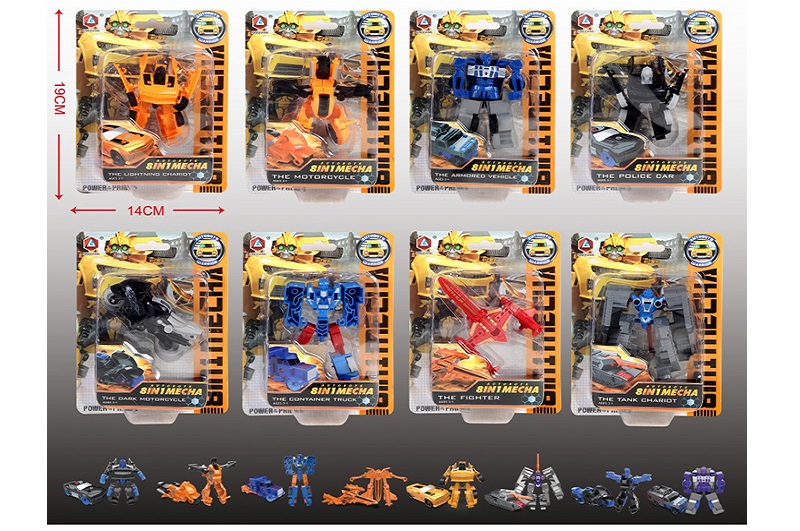 Трансформер HD64 (144шт) TF, робот+транспорт, 8 видів, на листі, 14-19-3см