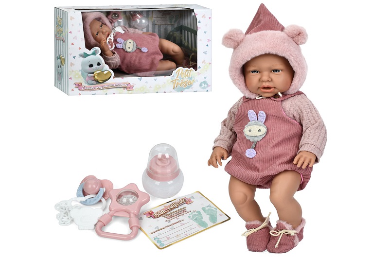 Лялька B681902 (8шт) пупс, 43см, м'яконабивна, брязкальце, пляшечка, соска, в кор-ці, 45-29,5-18,5см