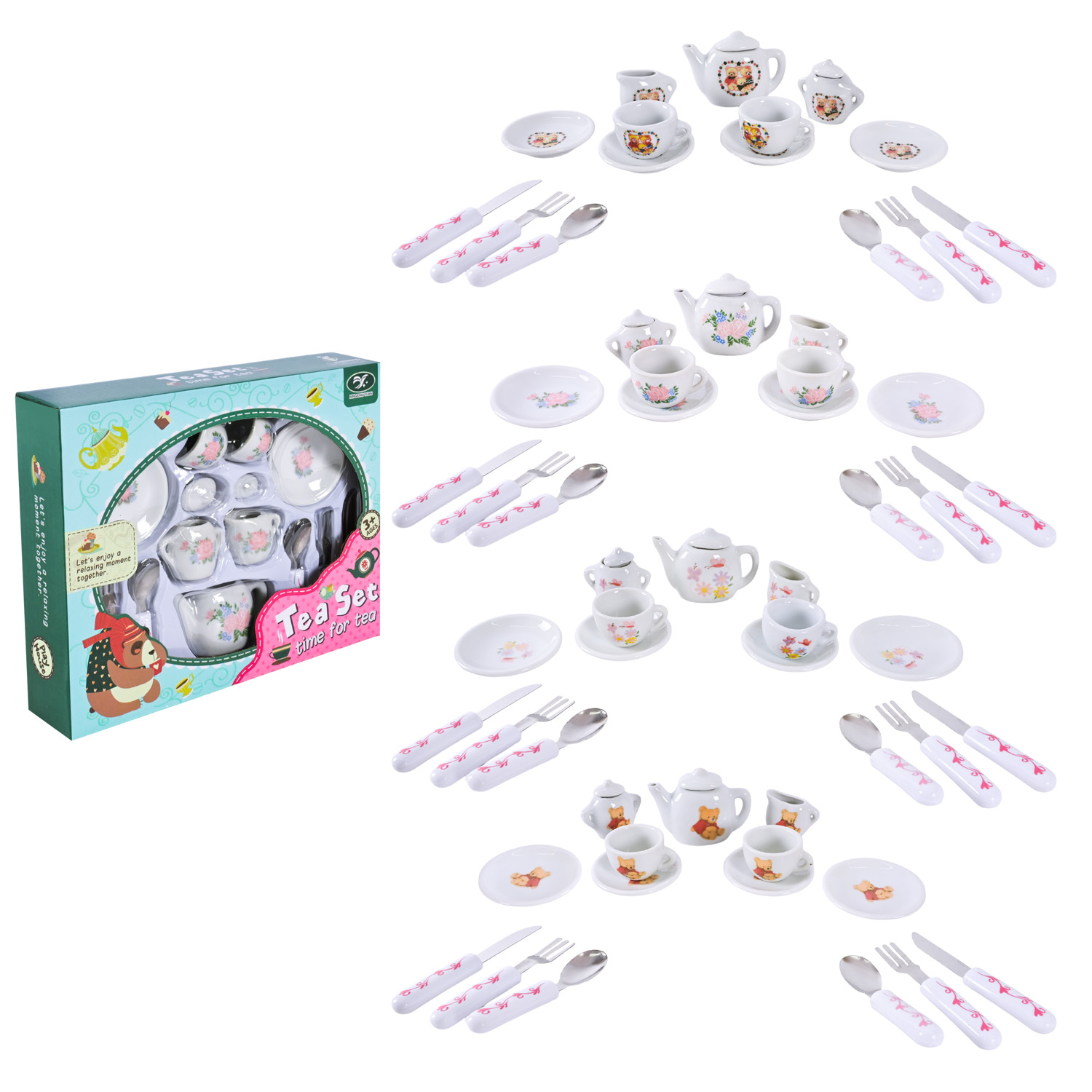 Посуд арт. 868-E6 фарфор, чайний набір, акес короб. 23*18*5см