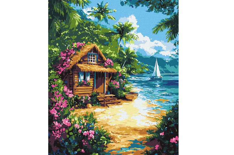 Картина по номерах Будинок у тропіках" 30х40см  KHO6373"