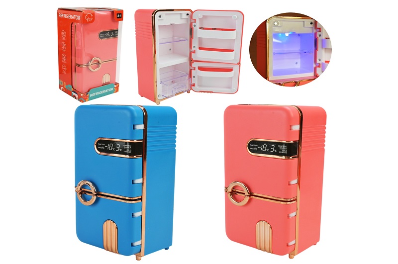 Побутова техніка арт. 6127 (72шт/2)  батар. холодильник, мікс 2 кольори, світло, звук короб. 10*10*2