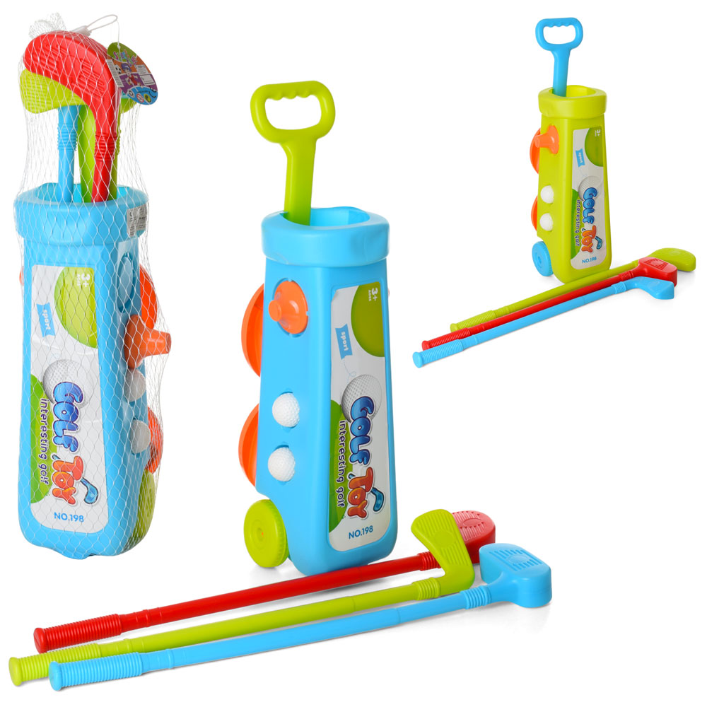 Гольф MR 0049 (24шт) лунки 2шт,клюшки 4шт,візок,м'ячики 2шт, 2 кольори,сітка,57-15-15см