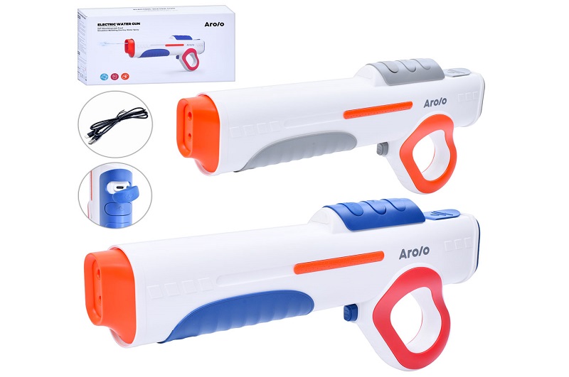 Водяний автомат M37B (6шт) 42см, акум, USBзарядне, 2 кольори,  в кор-ці, 43-23,5-9,5см