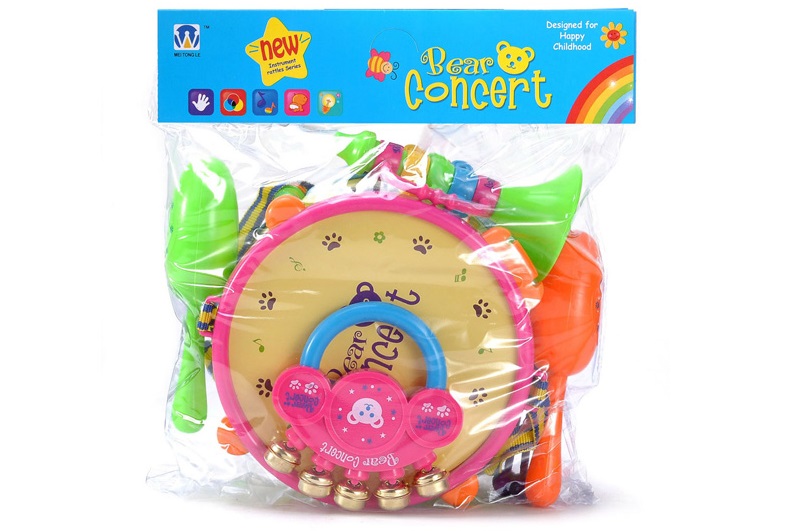 Інструменти муз. арт. 808-7 (72шт/2) барабан, маракаси, бубон, дудка, пакет 27,5*30*8см