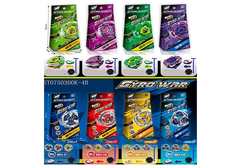 Гра YY005-YY011 (64шт) BBL, дзига (5см, метал+пластик), на запуску, мікс видів, в кор-ці, 9-19-5см