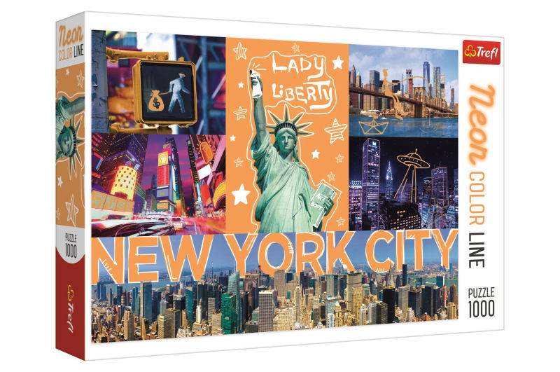 Пазли - 1000 елм. - 10579 - Neon Color Line Неонове місто Нью Йорк", Trefl"