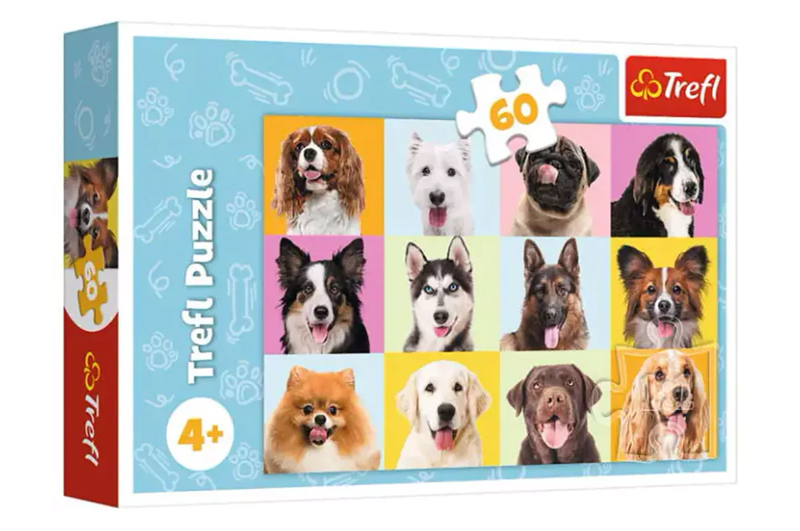 Пазли - 60 елм. - 17374 Милі песики", Trefl"