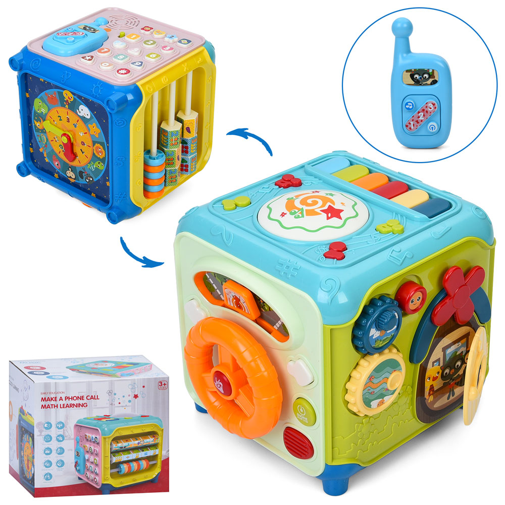 Гра PA188 (12шт) куб, 21-21-23см, бізікуб, музика, звук(англ), світло, кермо, шестерні, піаніно, бар