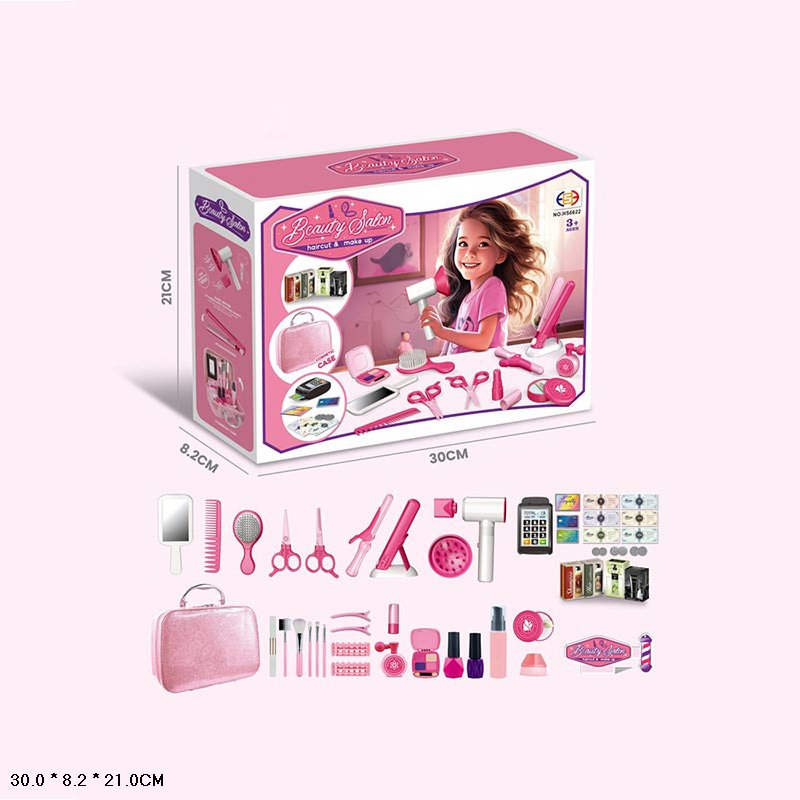 Перукаря Набір арт. HS6622 (12шт/2)  батар. світло, звук, фен дмухає, аксес короб. 30*8*21 см