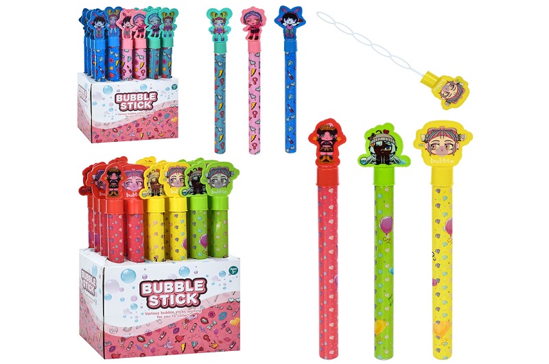 Мильні бульбашки DE-29-30 УПАК24шт(96шт) меч, 36,5см, кришка-фігурка, 2 види , 24шт(3вид) в диспл