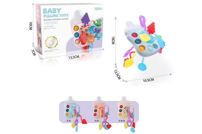 Брязкальце 0257K Монтессорі розвиваюча бутилочка з прорізувачем 3кол.кор.18*10,5*13,5 /72/