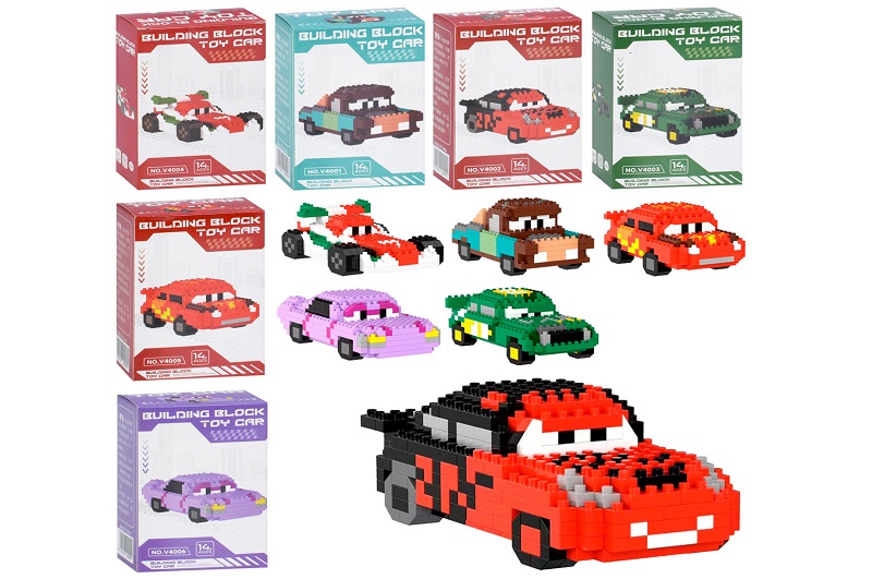 Конструктор V4001-2-3-4-5-6 (96шт) машина, 6 видов, в кор-ці, 8-12,5-5см