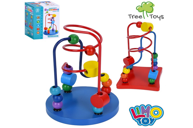 Дерев’яна іграшка Лабіринт MD 0759 (50шт) на дроті, 16см, 2 види, в кор-ці, 13-18-13см