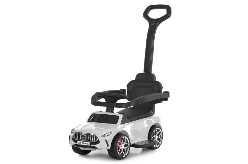 Каталка-толокар M 6255EL-1 (1шт) бат.ручка, муз, світло, шкіра, підсклянник, MP3, BLUETOOTH, білий