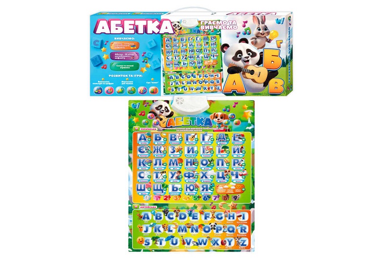 Абетка Граємо та вивчаємо" 30032 (45) "WToys", ОЗВУЧ. УКР. МОВОЮ, укр. та англ. абетка, кольори, ци"