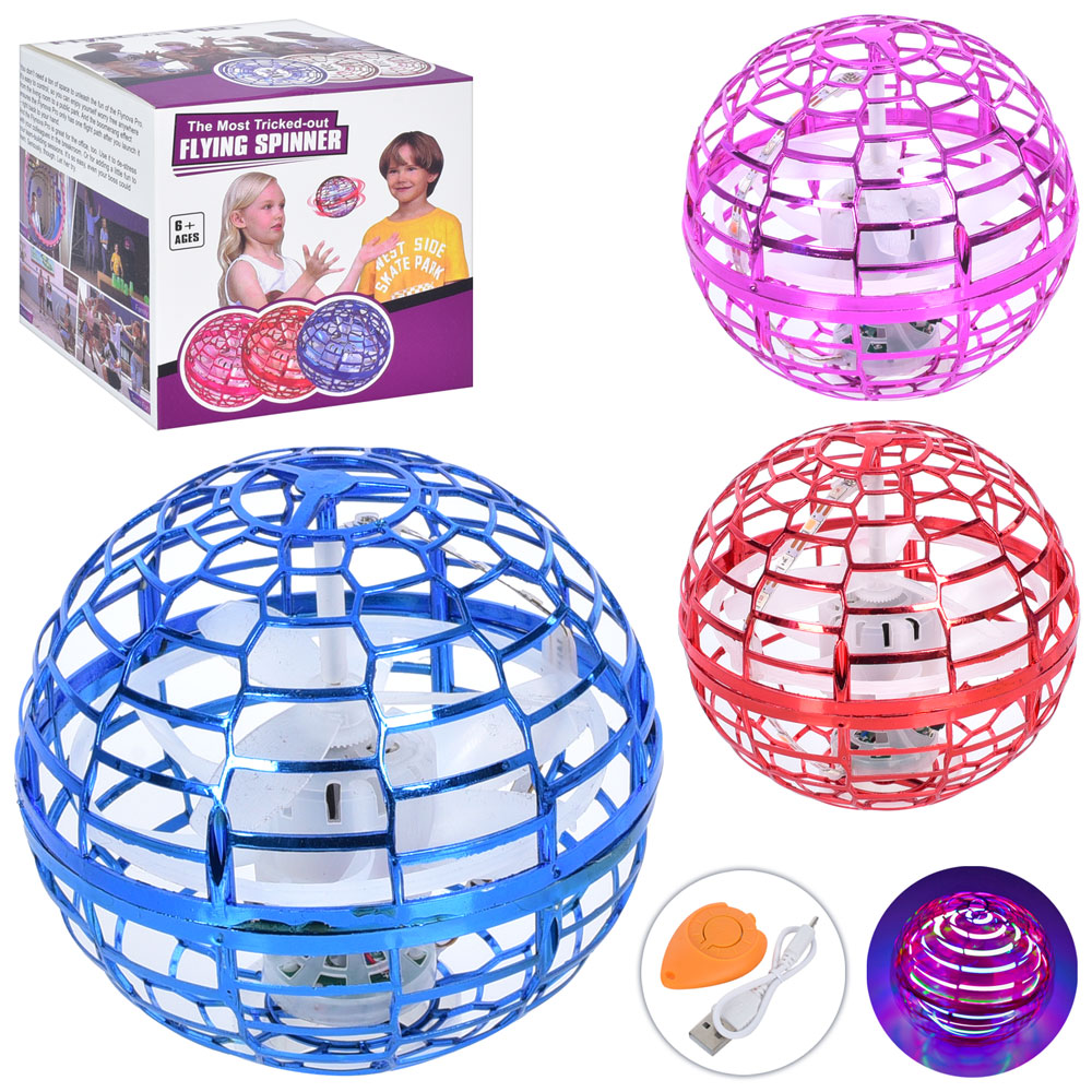 Гра 918 (24шт) шар 9,5см, світло, 3 кольори, акум, USB-зарядне, в кор-ці, 10-10-10см