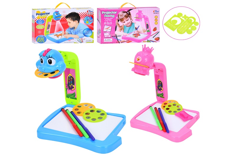 Проектор 8192-8513 (24шт) 20-16-в26см, світло, слайди-21картинка, фломастери, бумага, губка, 2 види,