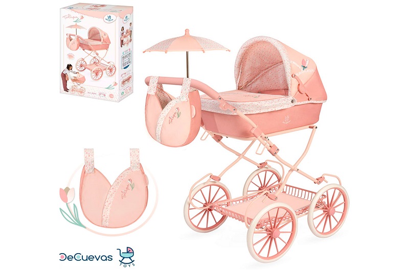 Коляска 81074 (4шт) для ляльки, класика, ш42-д80-в93см, висота до ручки 81см, люлька 47-25см, сумка,